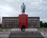 Główny plac w Incie oczywiście z pomnikiem Lenina